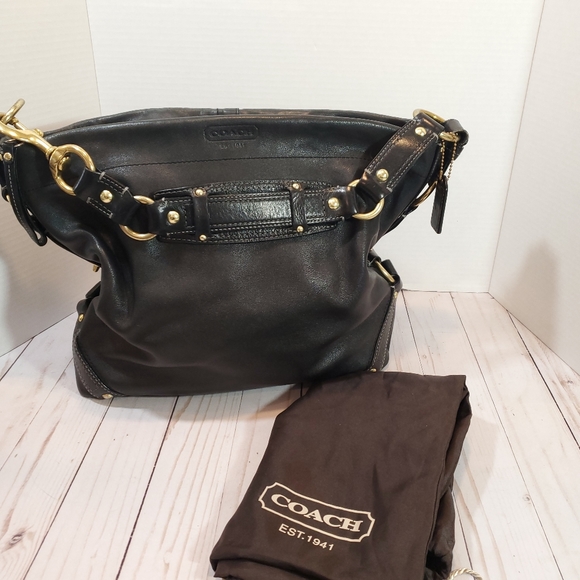 Coach Handbags - Coach Carly Black Leather Hobo Shoulder Bag